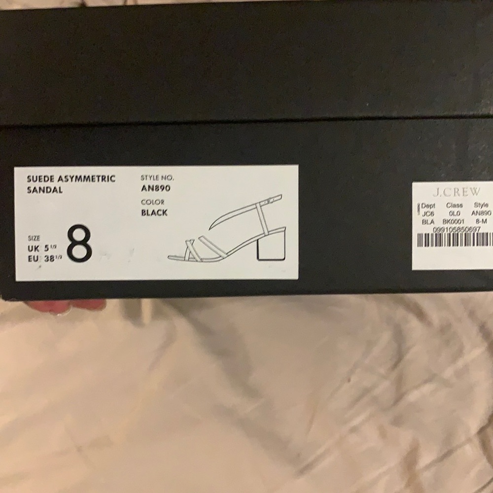 NIB J Crew Suede Assymetric Square Toe Sandal